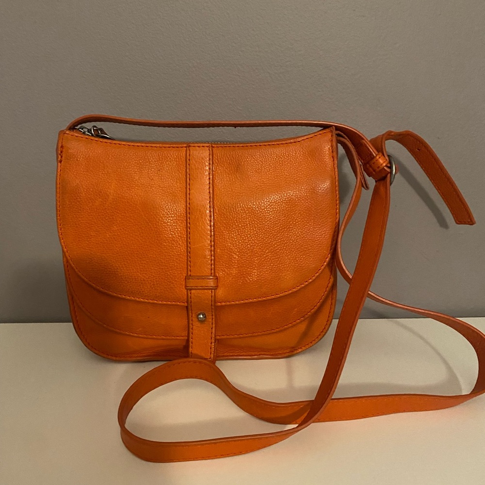 Lucky Brand | Distressed Genuine Leather Medium Crossbody Bag